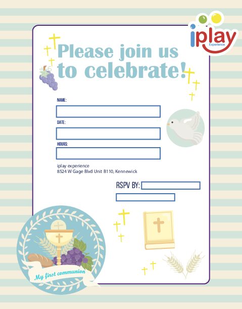 invitations- iplay experience First Communion